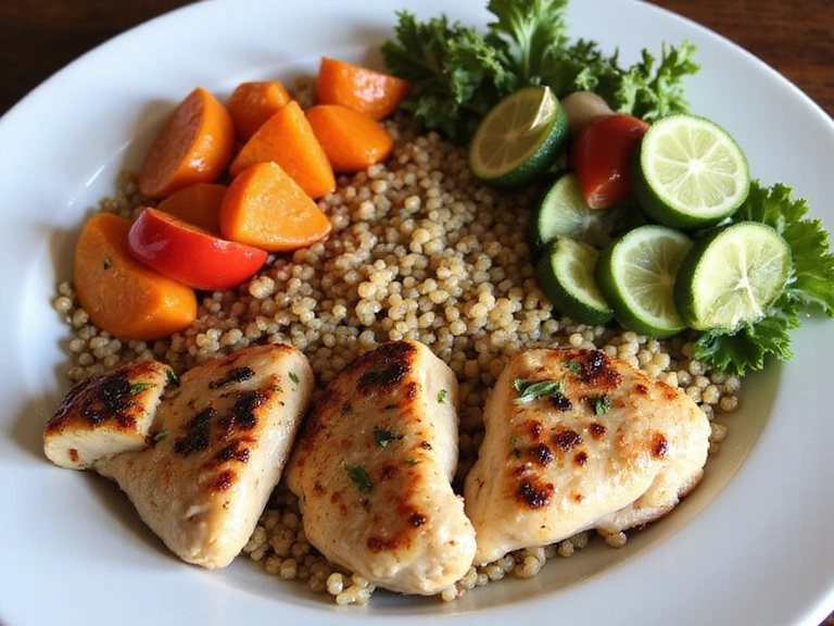 Piatto colorato di verdure fresche e cereali